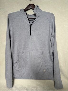 Vuori Heather Gray Quarter-Zip Hoodie Pullover